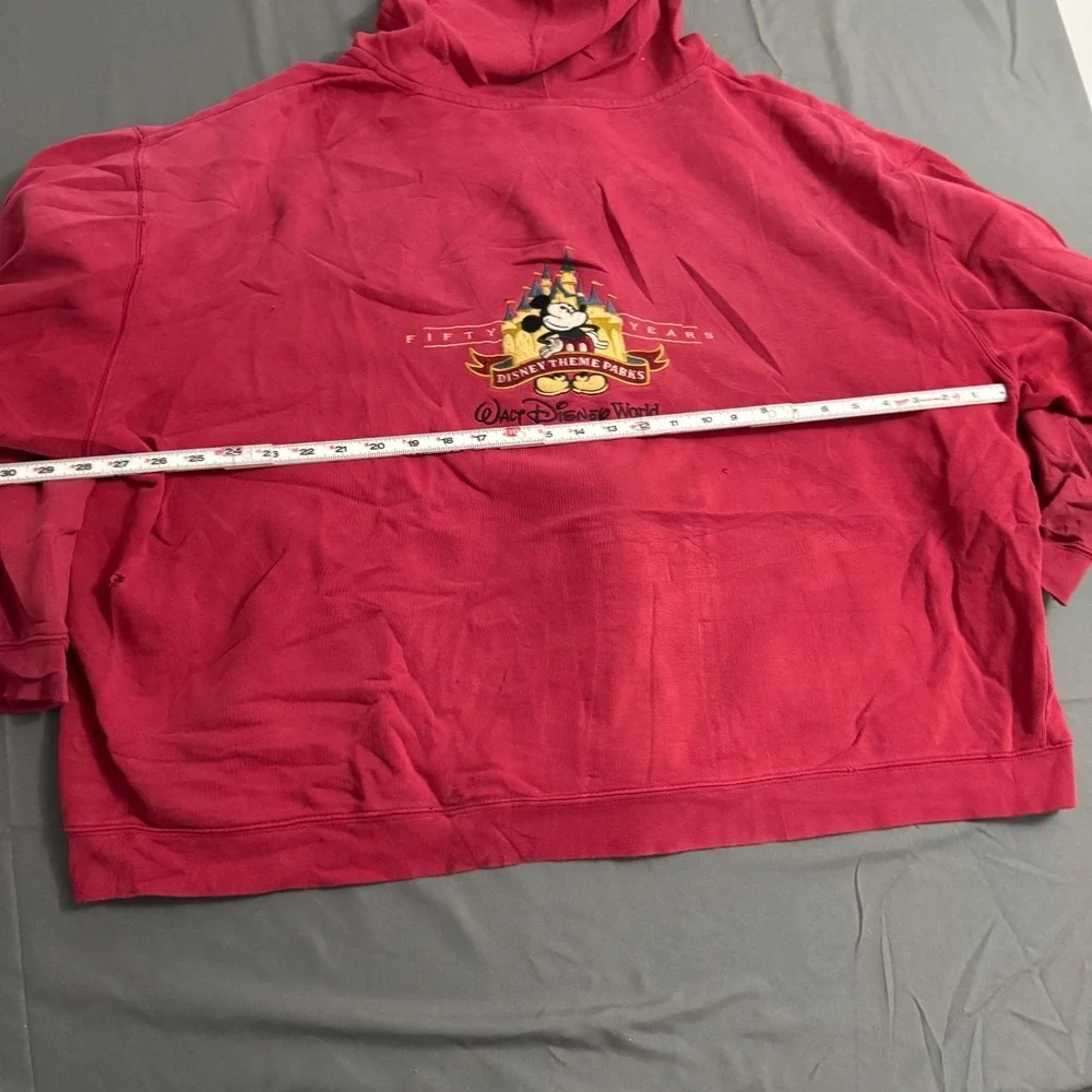 Walt Disney World 50th Anniversary Zip Hoodie Sweatshirt Adult 3XL RARE Red